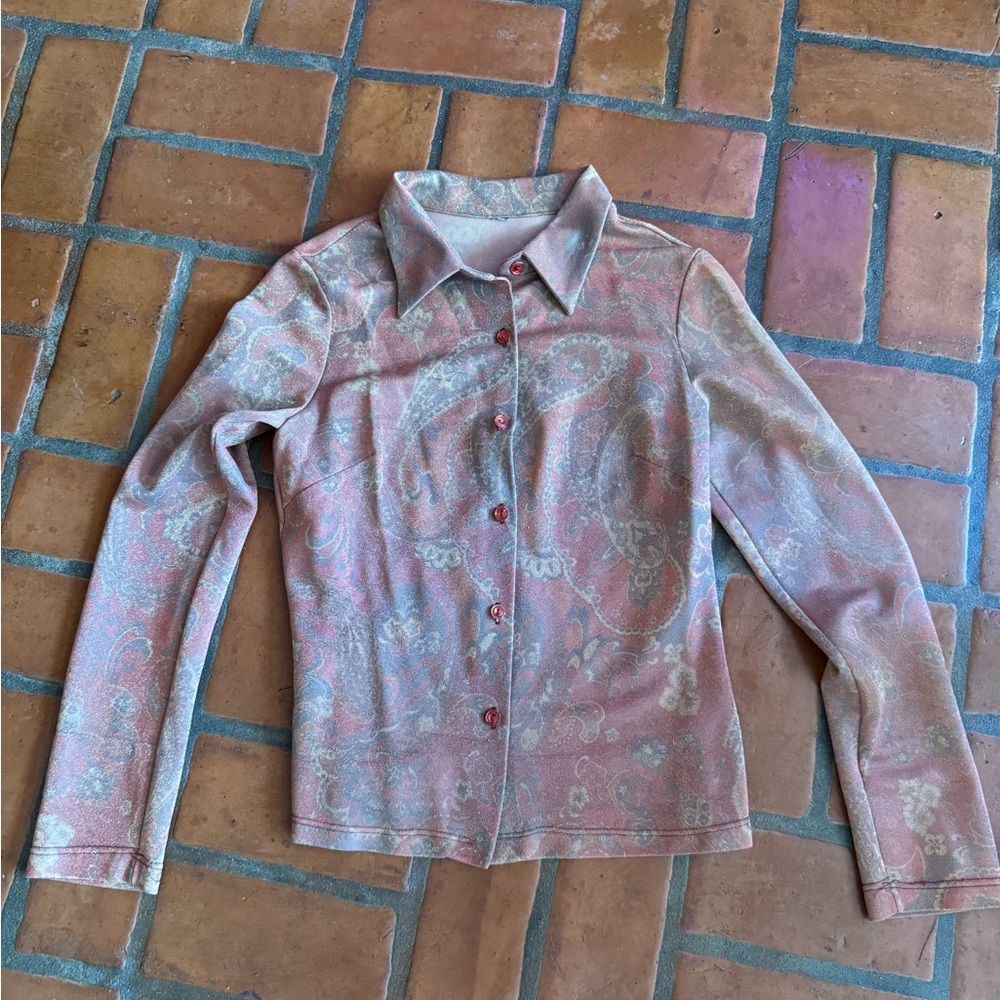 Paisley Long Sleeve Button-Up Shirt